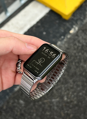 竹节金属卡扣腕带适用小米手环9pro手表表带8pro红米watch5/4男女