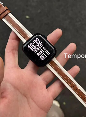 皮质修身简约适用iWatch10/9/8代ultra2手表表带AppleWatch男女