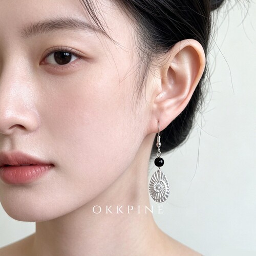 okk pine 银螺拾海 中古文艺耳环 小众冷淡风做旧银个性度假耳坠