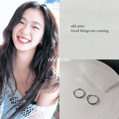 okk pine 金高银同款素耳圈 小众设计师款简约冷淡风耳饰韩系百搭