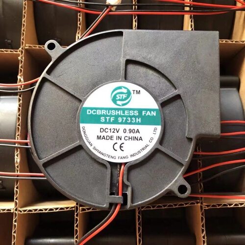 全新STF 9733H DC 12V 0.90A 9733 2线散热风扇 97*97*33MM鼓风扇