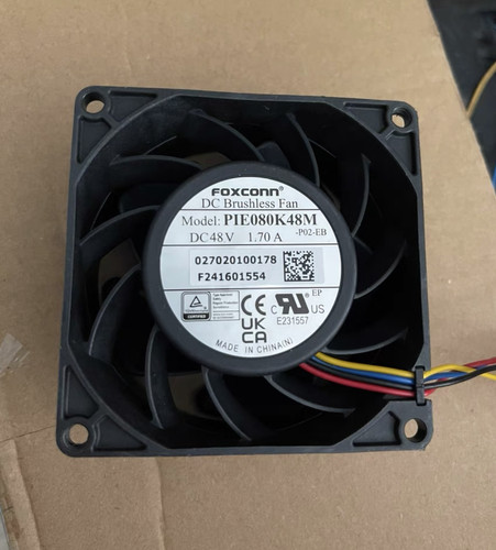 富士康PIE080K48M 8038 48V 1.70A 8CM 4线PWM温控散热风扇