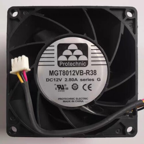 永立全新原装MGT8012VB-R38 8038 12V 2.80A 3线防水散热风扇