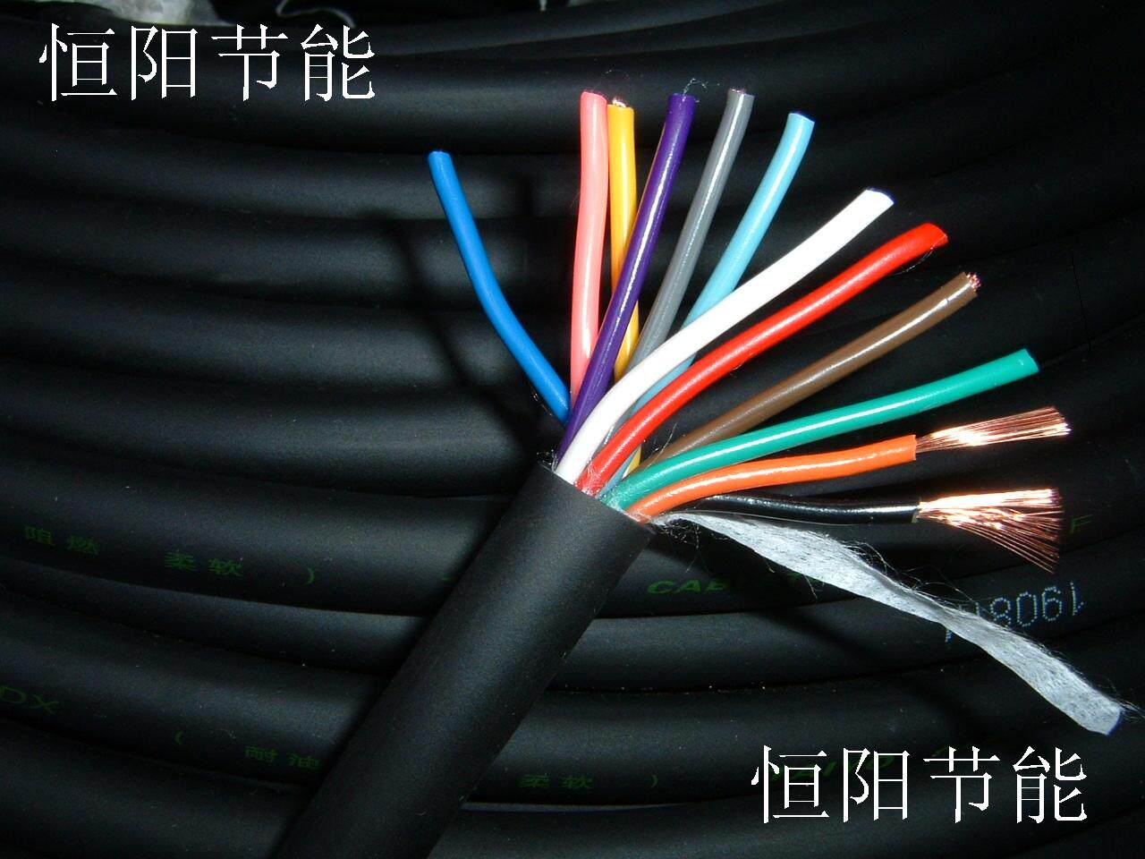 RVV国标12芯1.5平方电缆线1.25铜芯电源线机床电机控制线拖链超软