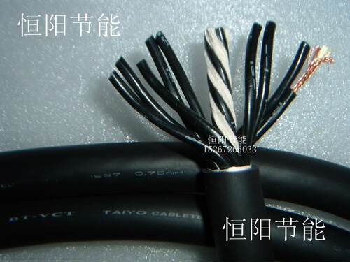 17日本进口太阳12芯0.75平方电缆线拖链电源线耐折耐磨高柔BT-VCT