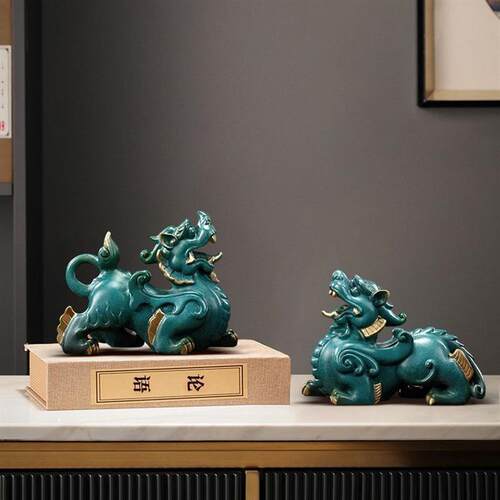 郑家匠创意招财客厅家居办公室貔貅摆件中式客厅玄关装饰品