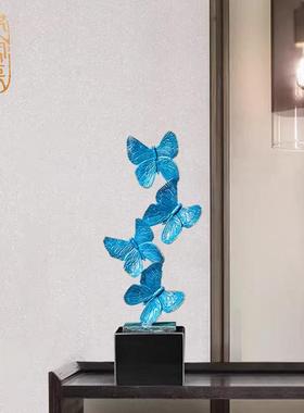 黄铜蝴蝶舞摆件新中式客厅工艺品