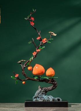 《多福多寿》铜摆件铜器工艺品新中式国风客厅玄关电视柜装饰品