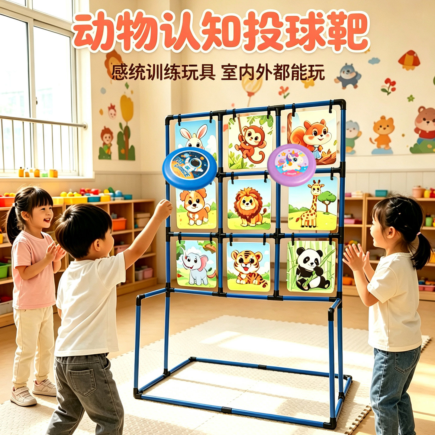 飞盘九宫格靶儿童感统投掷玩具图片