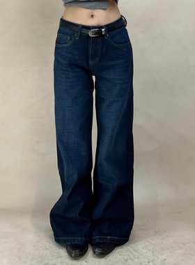 TheDINA|2025秋季新款复古美式肌理感纹理百搭显瘦中腰直筒牛仔裤