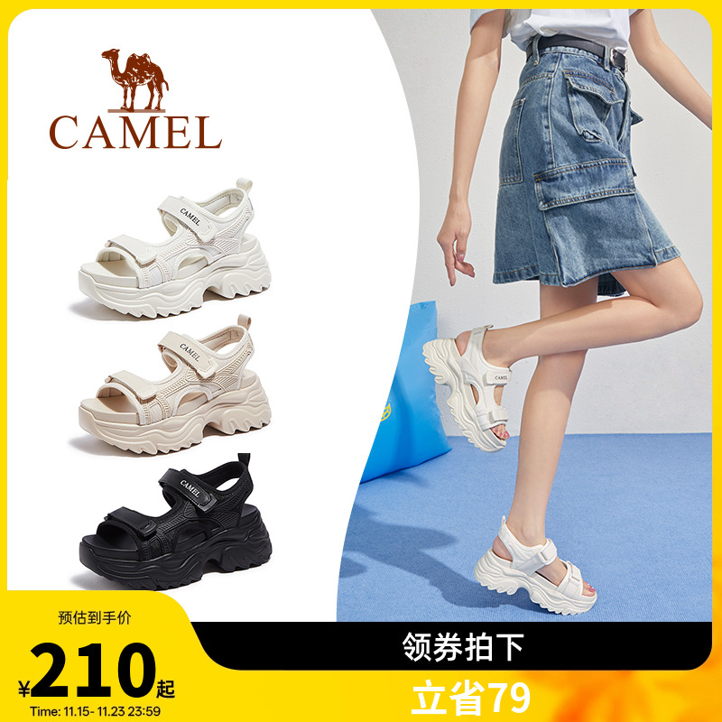 Camel/骆驼运动厚底老爹凉鞋