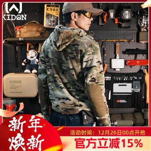 KIDON抓绒衣SPIKE秋冬保暖运动套头摇粒绒连帽卫衣抓绒套头帽衫