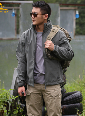 软壳冲锋衣男户外防水加厚外套赫利肯火枪手运动休闲防风夹克风衣