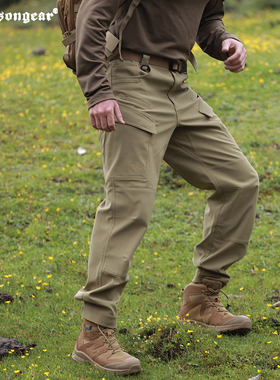 爱默生羚羊加绒战术软壳裤男户外防风防寒登山徒步保暖抓绒长裤