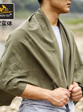 Helikon赫利肯户外灰绿色强吸速干披肩运动毛巾透气吸汗浴巾