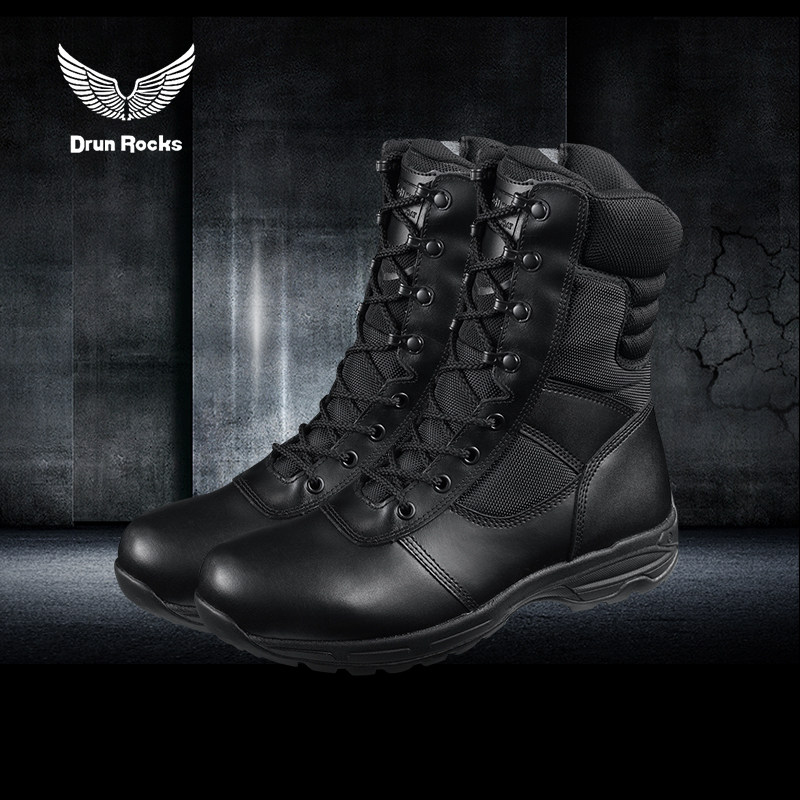 君洛克d13808男春秋季轻便旅行鞋户外战术登山靴耐磨透气防滑皮靴