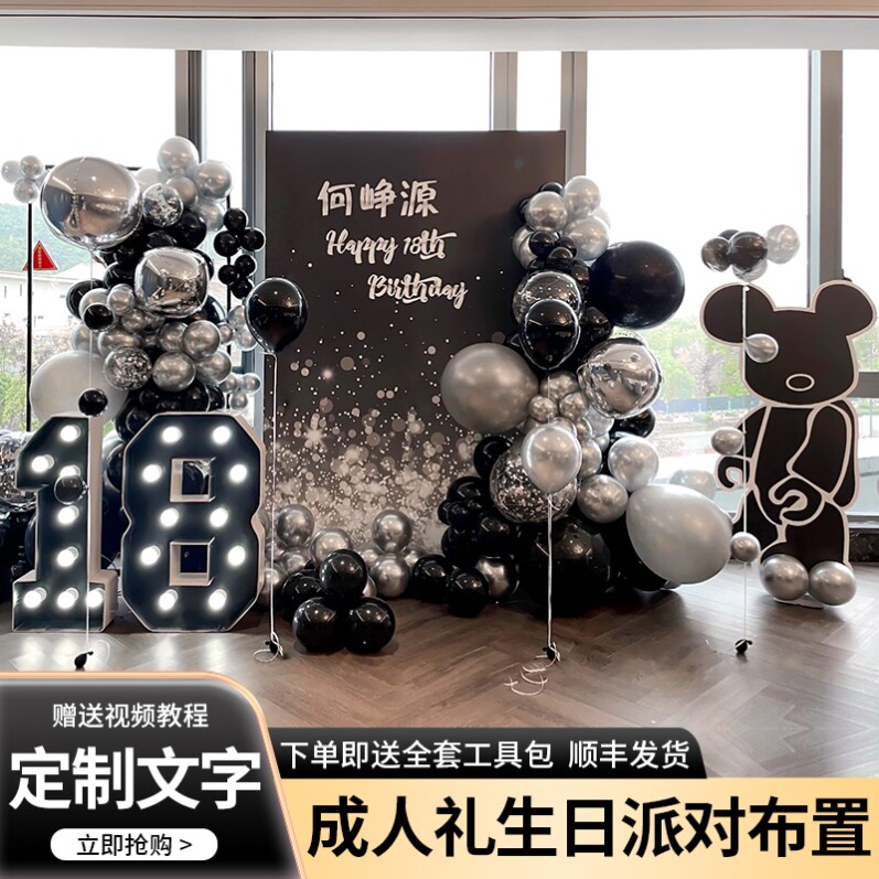 18岁生日装饰场景布置大学升学宴十八成人礼派对仪式感kt板背景墙