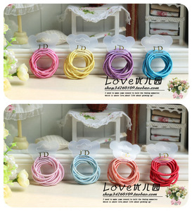 儿童发圈宝宝毛线韩国JD小发圈女童绚彩基础小皮筋头绳公主扎辫子