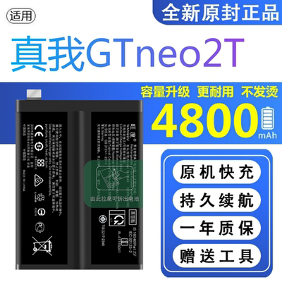 适用真我GTneo2T电池原装RMX3357正品realme容量手机BLP849电板