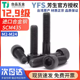 M10M12M24台湾芳生内六角螺丝钉12.9级高强度杯头栓圆柱SCM435