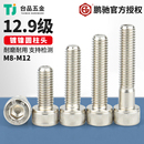 M8M10M12镀镍鹏驰螺丝高强度12.9级合金钢内六角螺栓圆柱头螺丝钉