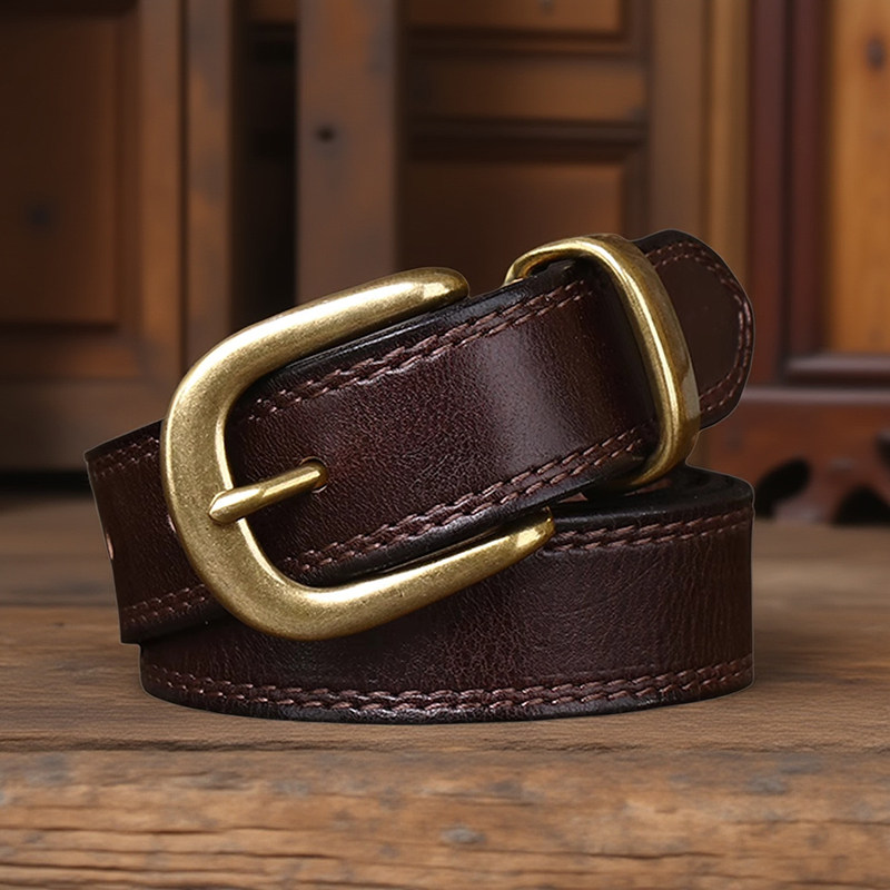 女缝线铜扣腰带装饰真皮带针扣纯牛皮休闲复古韩版时尚百搭牛仔潮,服饰配件/皮带/帽子/围巾,腰带/皮带/腰链,淘宝优惠券,粉丝福利购,淘宝优惠卷