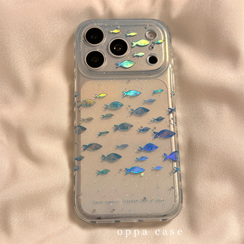 清新ins鎏金小鱼适用苹果17promax手机壳iphone17新款15pro少女16promax双层17pro超火14pro防摔保护套