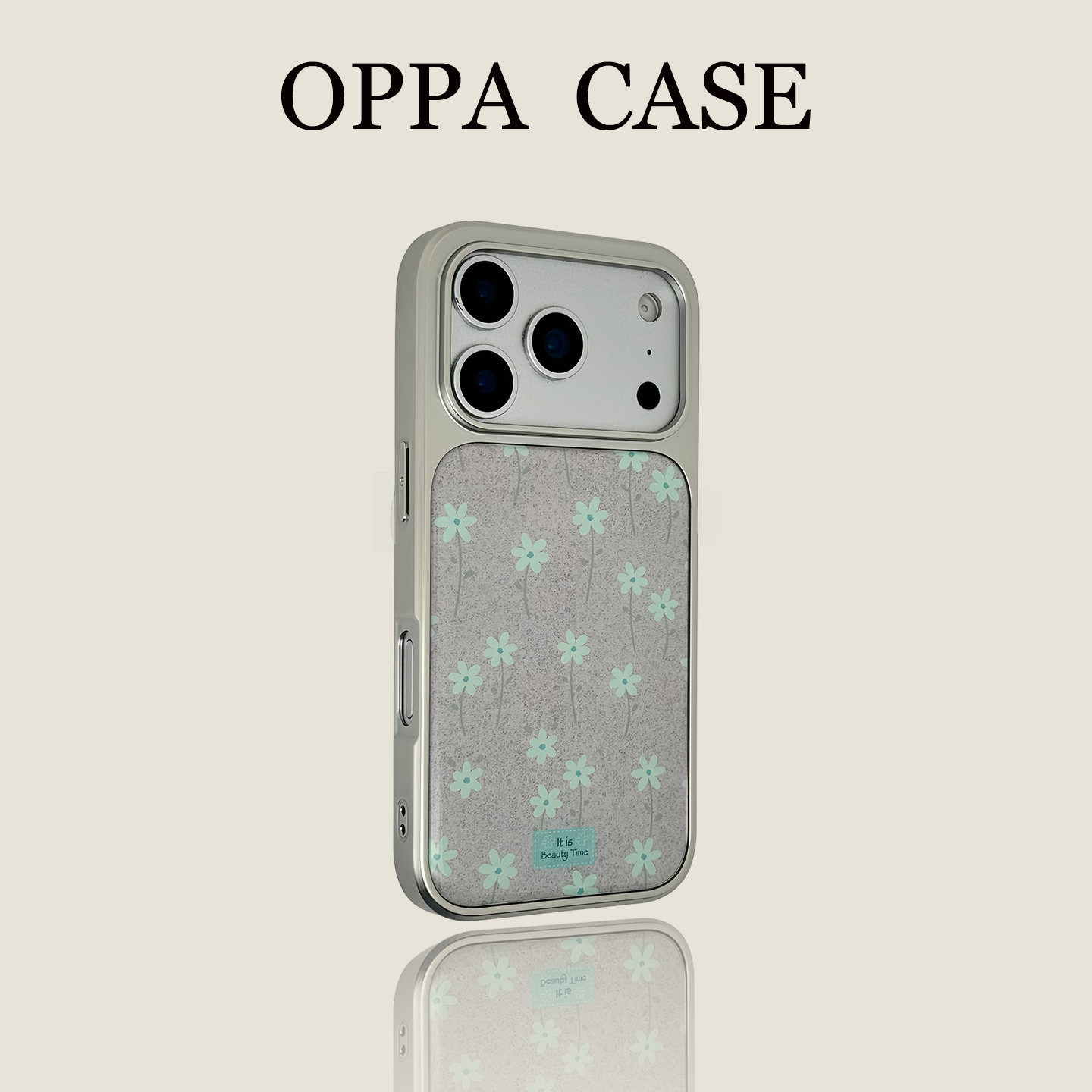 韩系ins风小绿花适用苹果17promax手机壳iphone16新款15pro高级感女款14银边全包13防摔保护套