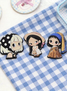 卡通名画少女醋酸片DIY材料