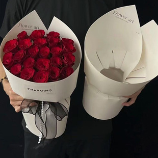 双尖角定型片鲜花包装纸一体懒人便捷花壳diy手工花店花艺