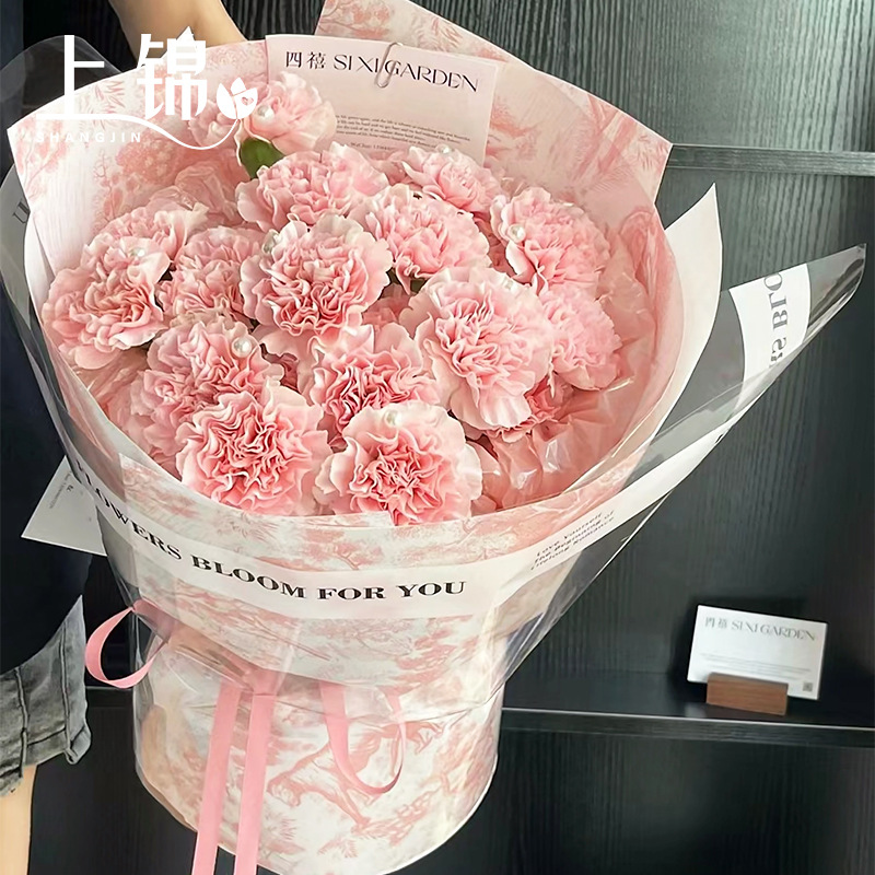 复古花卉包装纸花艺材料防水棉纸