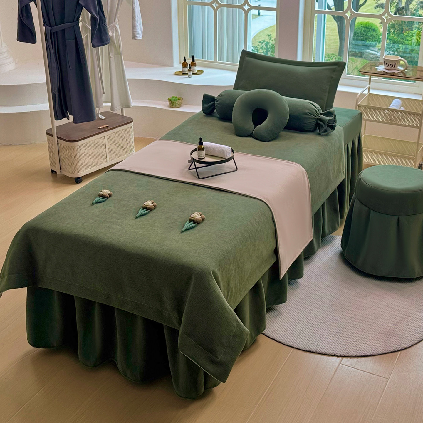 美容床罩四件套高档轻奢美容院专用按摩高级床单推拿洗头床套床品