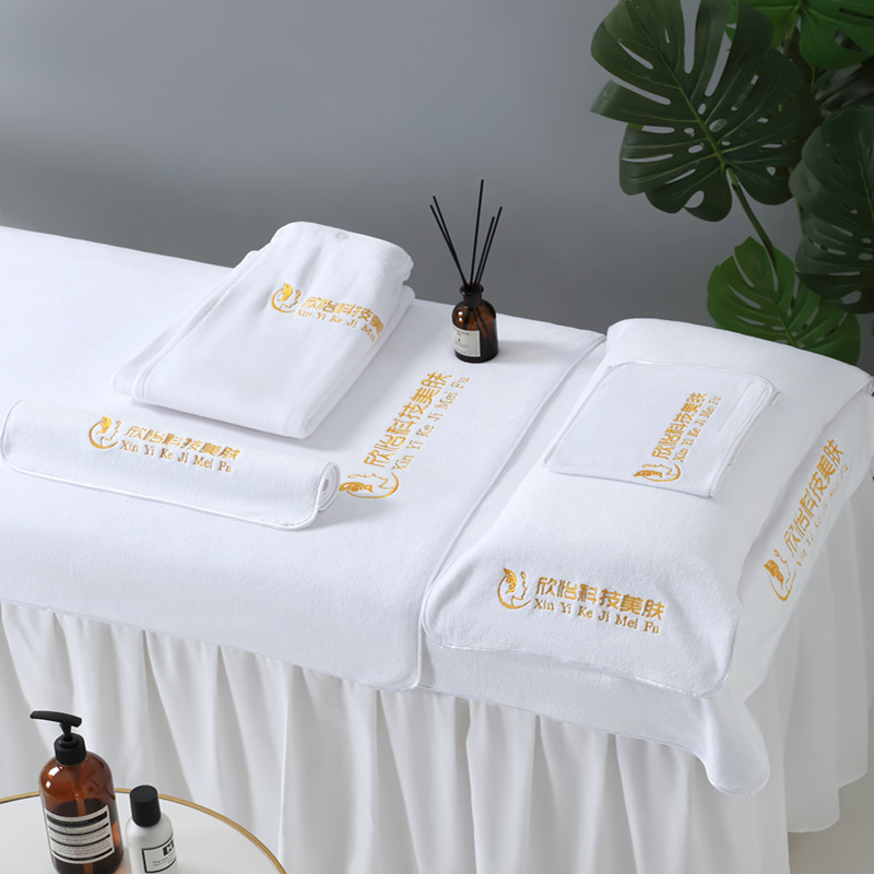 美容院专用毛巾高端定制logo包头毛巾浴巾三件套高级美容铺床巾