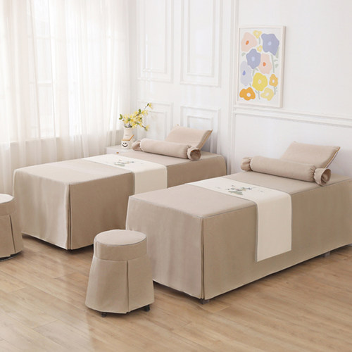 美容床罩单件美容院美容床专用床套带洞夏季新款棉麻四季通用款