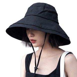 双面渔夫帽女夏季日系遮脸大檐帽时尚百搭防晒遮阳韩版网红太阳帽