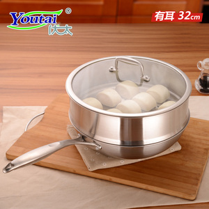 新品五层304不锈钢炒锅平底锅不粘锅少油烟无涂层电磁炉通用厨具
