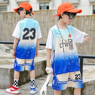 儿童篮球服套装男童训练比赛球衣定制小学生运动会幼儿园表演服装