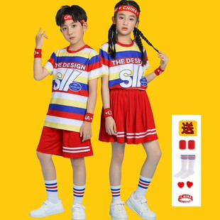 儿童篮球服啦啦操表演服中小学生拉拉队运动会演出服装中国风班服