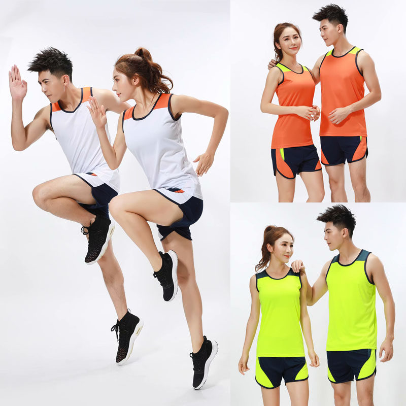田径训练服马拉松跑步套装长跑体考运动服女跑步背心夏季中国男