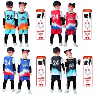 儿童篮球服套装男童秋冬季幼儿园表演服装女孩少儿运动训练篮球衣