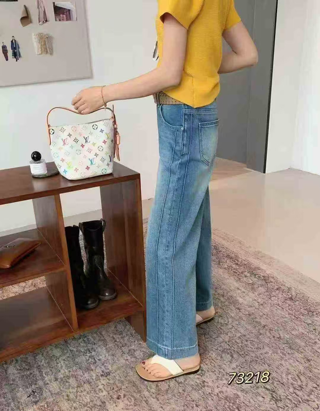 2026春款JEANS过得好73218牛仔裤女宽松九分奶奶裤直筒裤压线遮胯