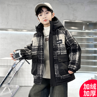 男童棉衣外套2025新款连帽加绒加厚中大儿童冬季棉服洋气儿童棉袄