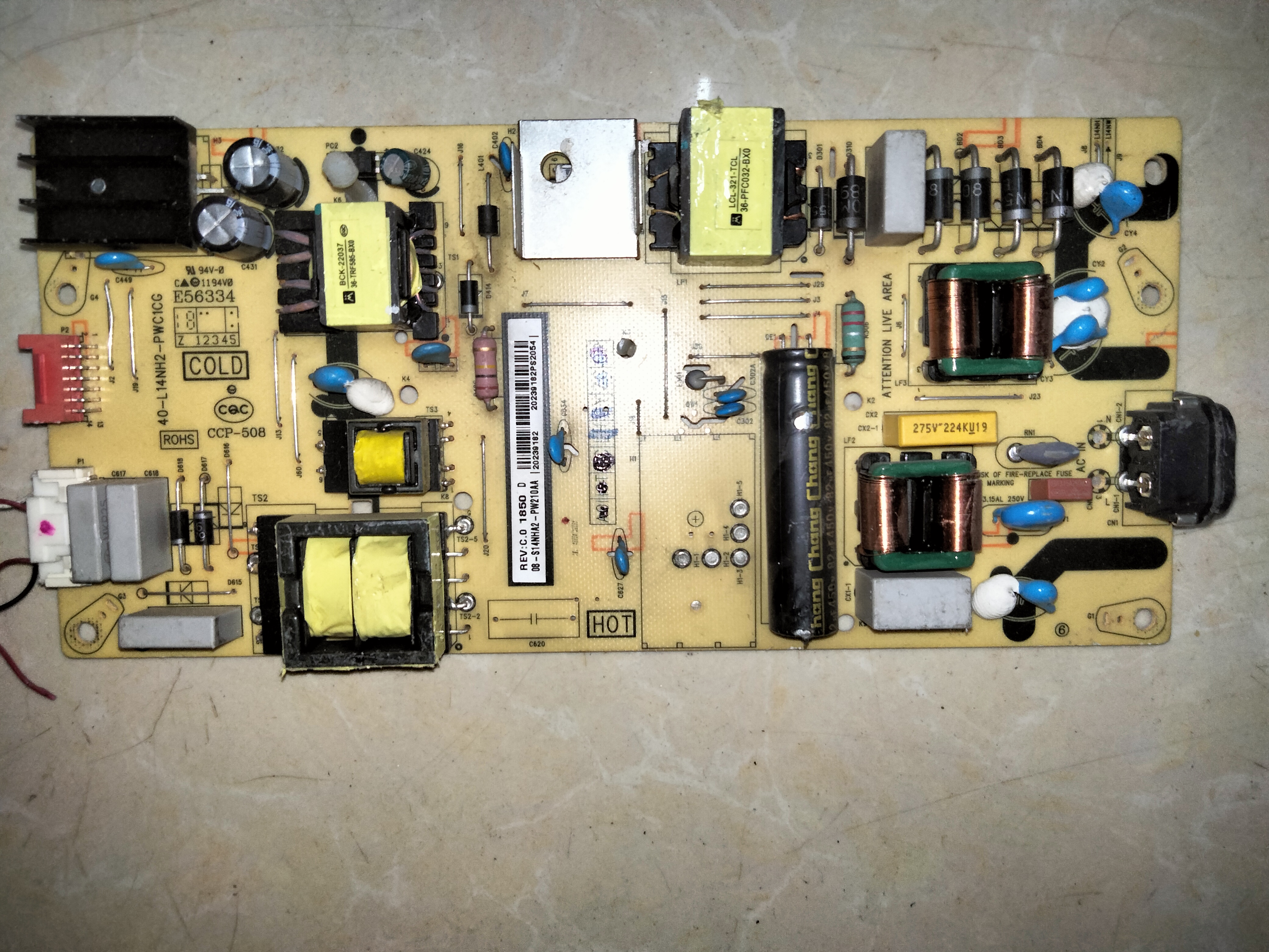 原装TCL 东芝50U3800C 50U3900C 55U5850C电源板40-L14NH2-PWC1CG