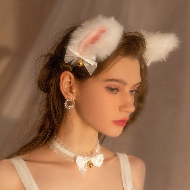 凯朱莉 网红发箍 猫耳朵 毛绒绒可爱铃铛头饰