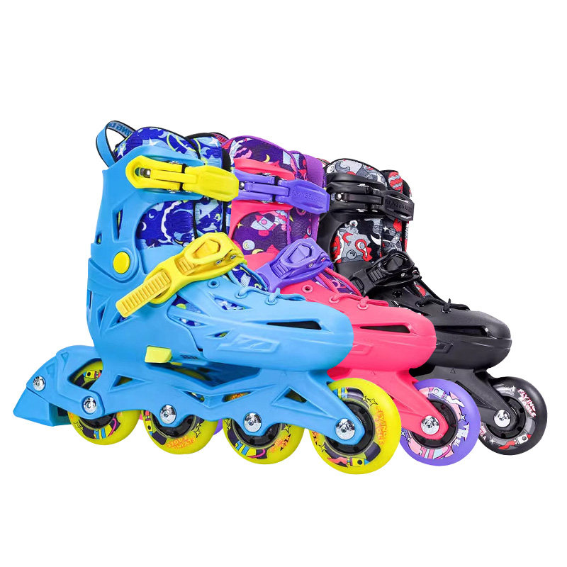 飞鹰儿童专业轮滑鞋休闲平花两用溜冰旱冰直排锁轮可调节轮滑鞋