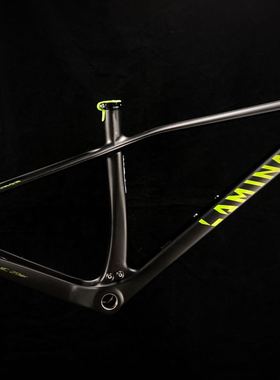 富律业旗下LAMINAR力敏纳山神车架29er/27.5山地定制碳纤黑色绿标