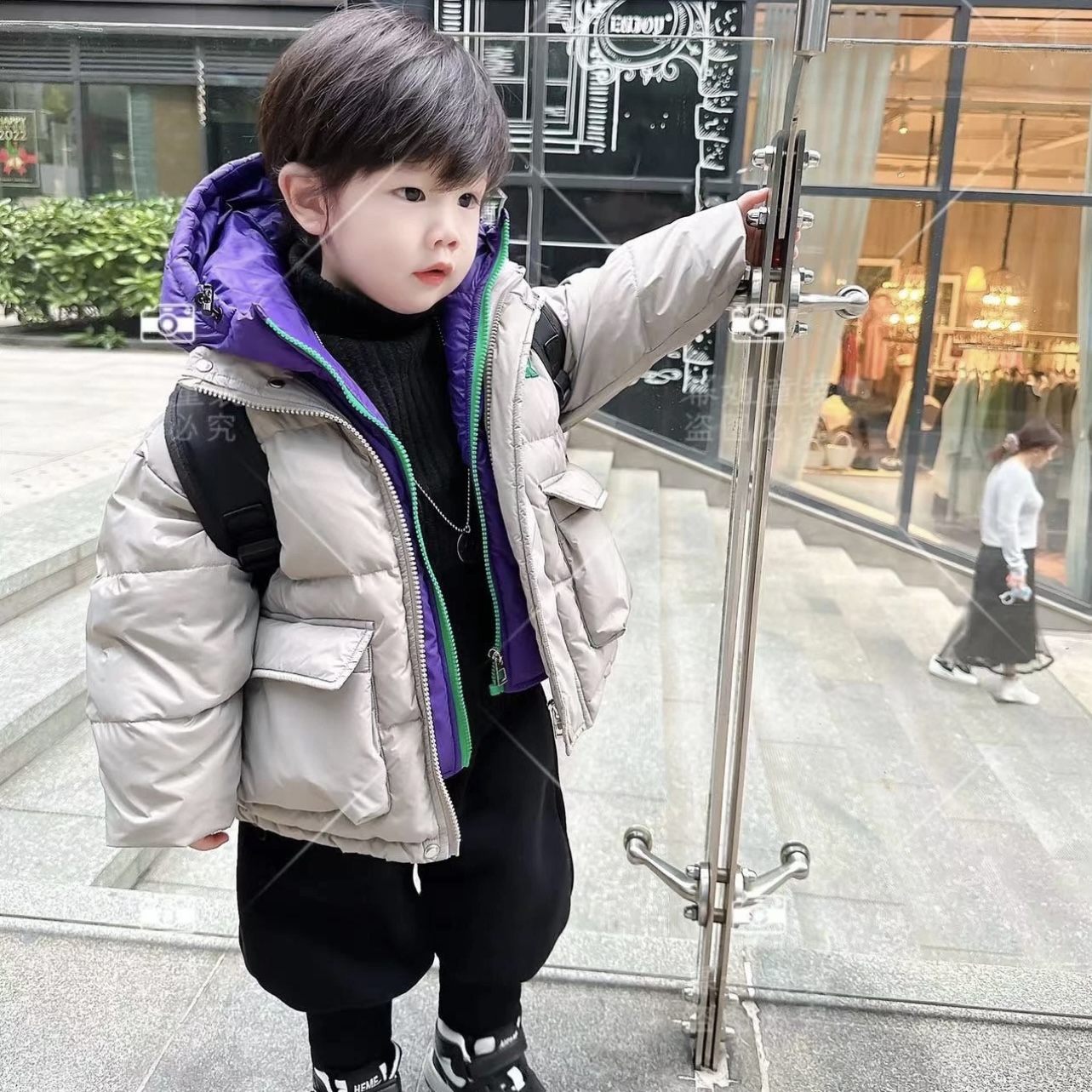儿童男童羽绒服2025冬季新款保暖撞色假两件90白鸭绒羽绒服外套