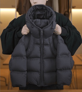 【双倍充绒】儿童冬季新款韩系加厚男童连帽白鸭绒羽绒服男女同款