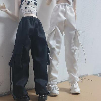 bjd4分娃衣裤子三分四分六分工装裤百搭黑白款1/3 1/4 1/6娃衣