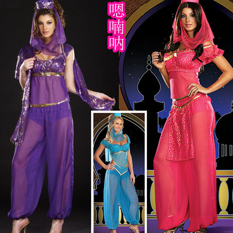 拉丁舞埃及女王阿拉丁女神制服 派对万圣节服装 薄纱肚皮舞舞衣